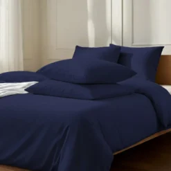 3S. x SignatureHousse de couette Luxe Percale de coton Bio - Bleu Minuit