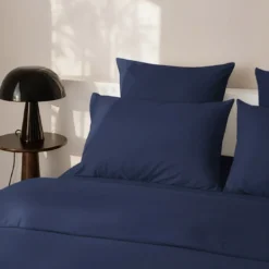 3S. x SignatureHousse de couette Luxe Percale de coton Bio - Bleu Minuit