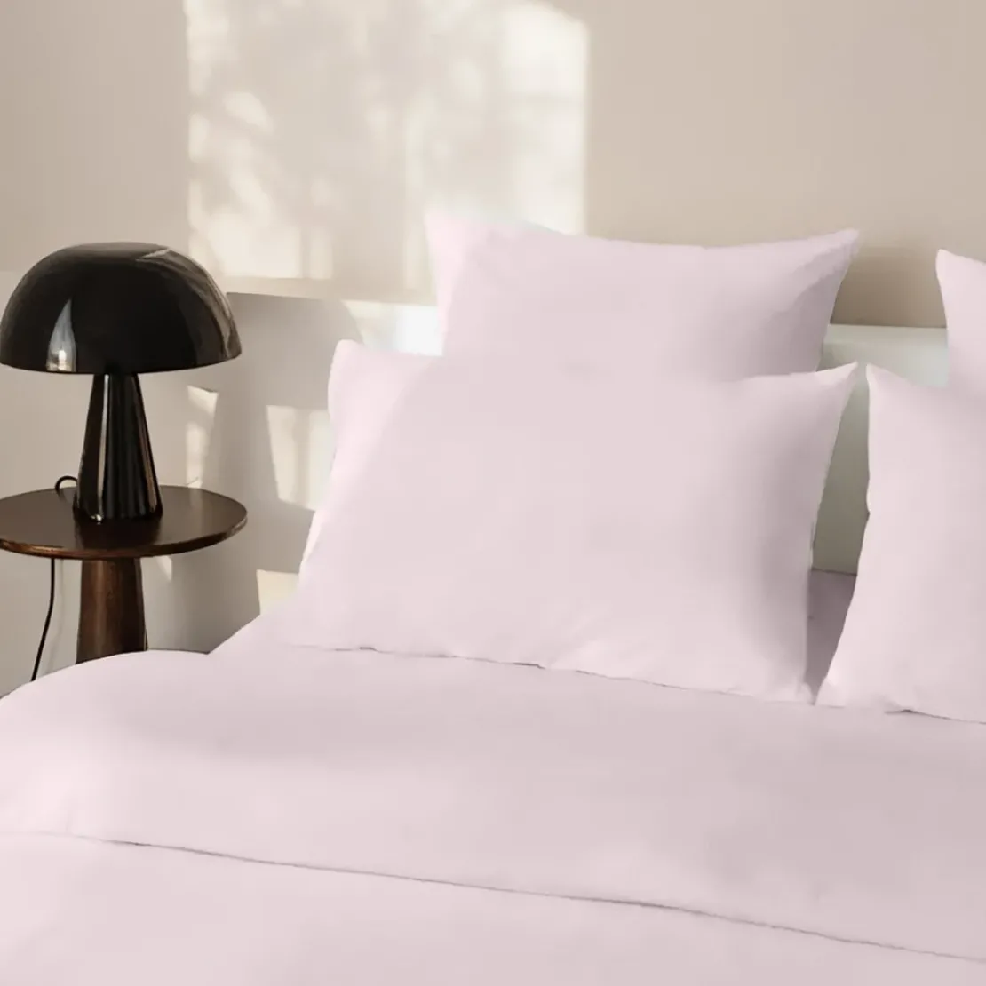 3S. x SignatureHousse de couette Luxe Percale de coton Bio - Rose - Dragée