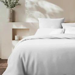 3S. x SignatureHousse de couette Luxe Percale de coton Bio - Blanc - Écume