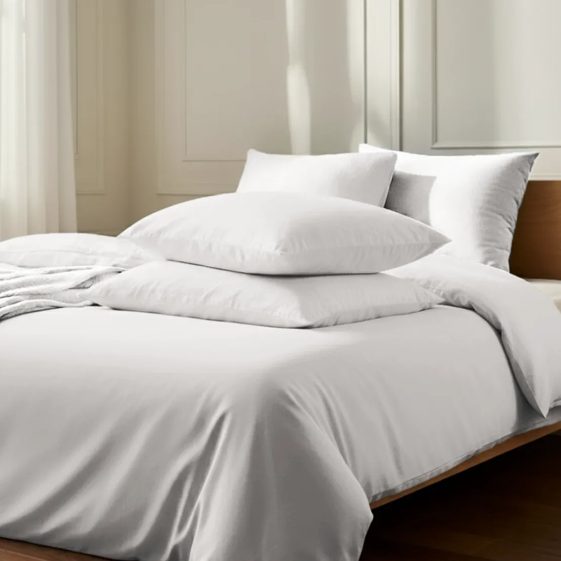 3S. x SignatureHousse de couette Luxe Percale de coton Bio - Blanc - Écume