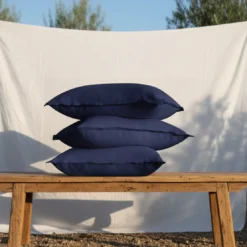 3S. x SignatureTaie d'oreiller ou taie de traversin Luxe Percale de coton Bio - Bleu Minuit