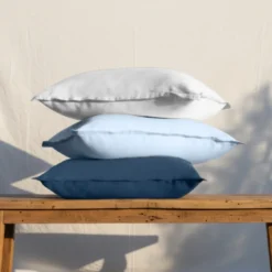 3S. x SignatureTaie d'oreiller ou taie de traversin Luxe Percale de coton Bio - Bleu Minuit