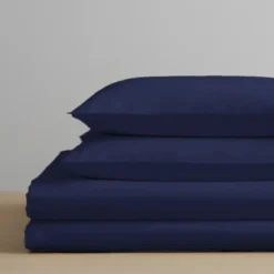 3S. x SignatureTaie d'oreiller ou taie de traversin Luxe Percale de coton Bio - Bleu Minuit