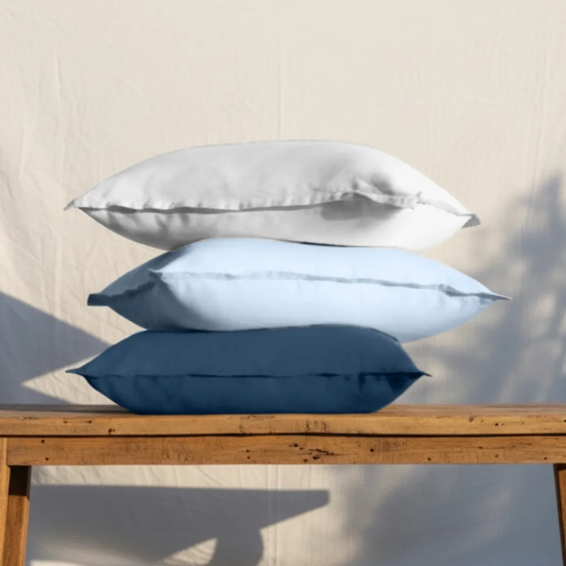 3S. x SignatureTaie d'oreiller ou taie de traversin Luxe Percale de coton Bio - Bleu - Azur