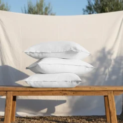 3S. x SignatureTaie d'oreiller ou taie de traversin Luxe Percale de coton Bio - Blanc - Écume