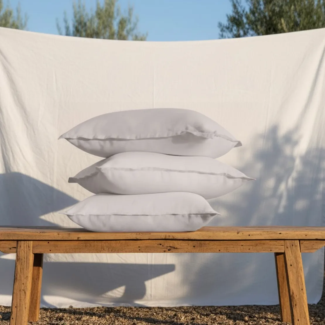 3S. x SignatureTaie d'oreiller ou taie de traversin Luxe Percale de coton Bio - Beige - Avoine