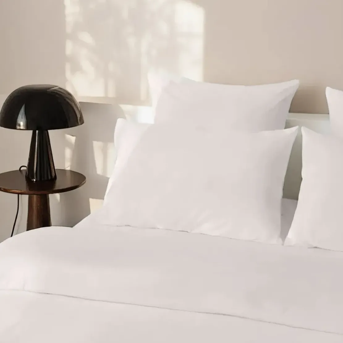3S. x SignatureTaie d'oreiller ou taie de traversin Luxe Percale de coton Bio - Beige - Avoine