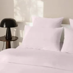 3S. x SignatureTaie d'oreiller ou taie de traversin Luxe Percale de coton Bio - Rose - Dragée