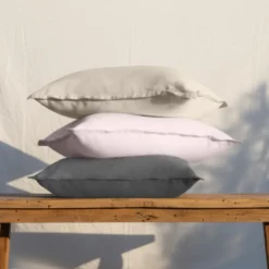 3S. x SignatureTaie d'oreiller ou taie de traversin Luxe Percale de coton Bio - Rose - Dragée