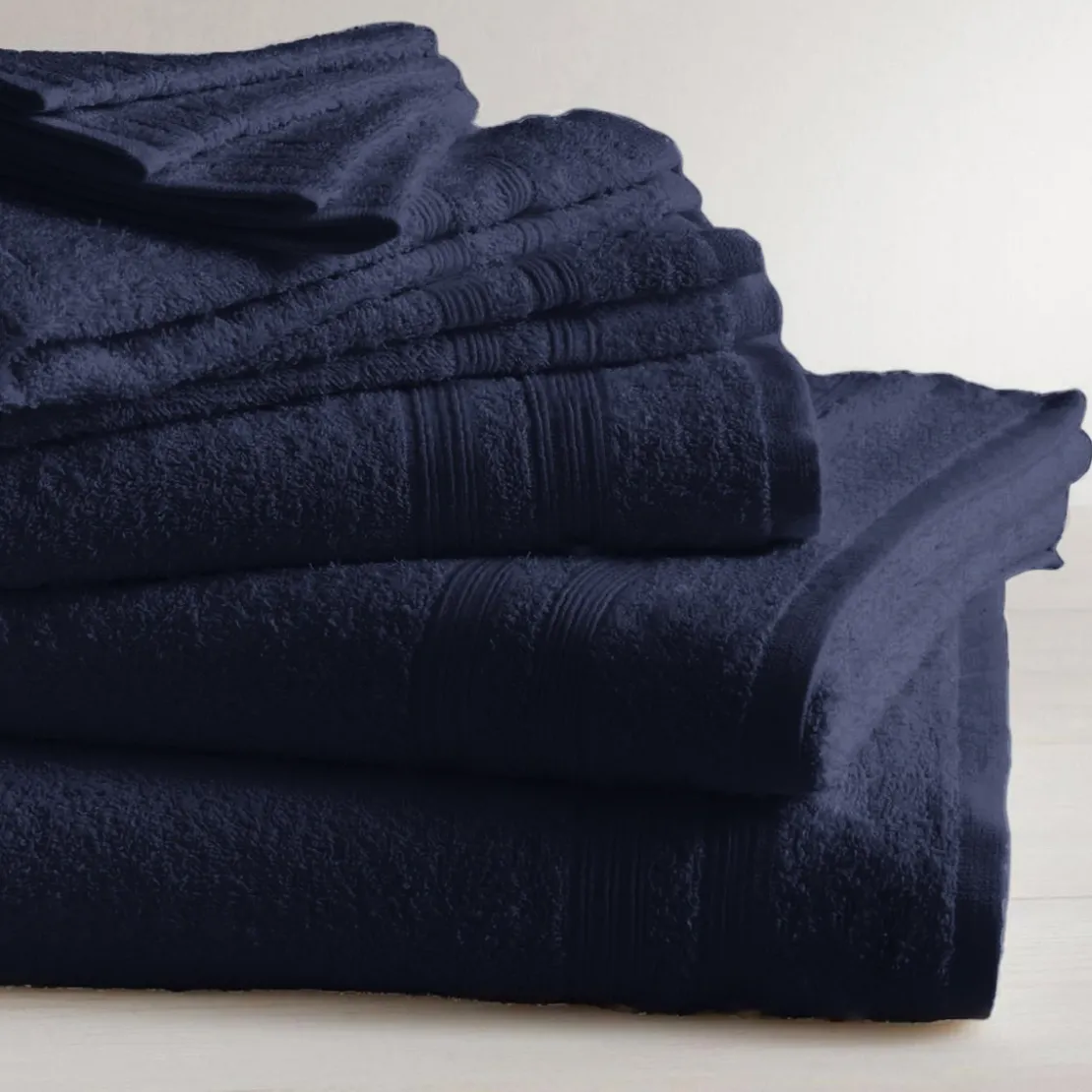 3S. x TertioDrap de bain en coton éponge 600 gm² - bleu indigo