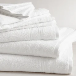 3S. x TertioDrap de bain en coton éponge 600 gm² - blanc