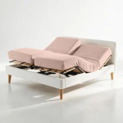 3S. x TertioDrap housse Articulé Percale de coton - Beige - Rosé