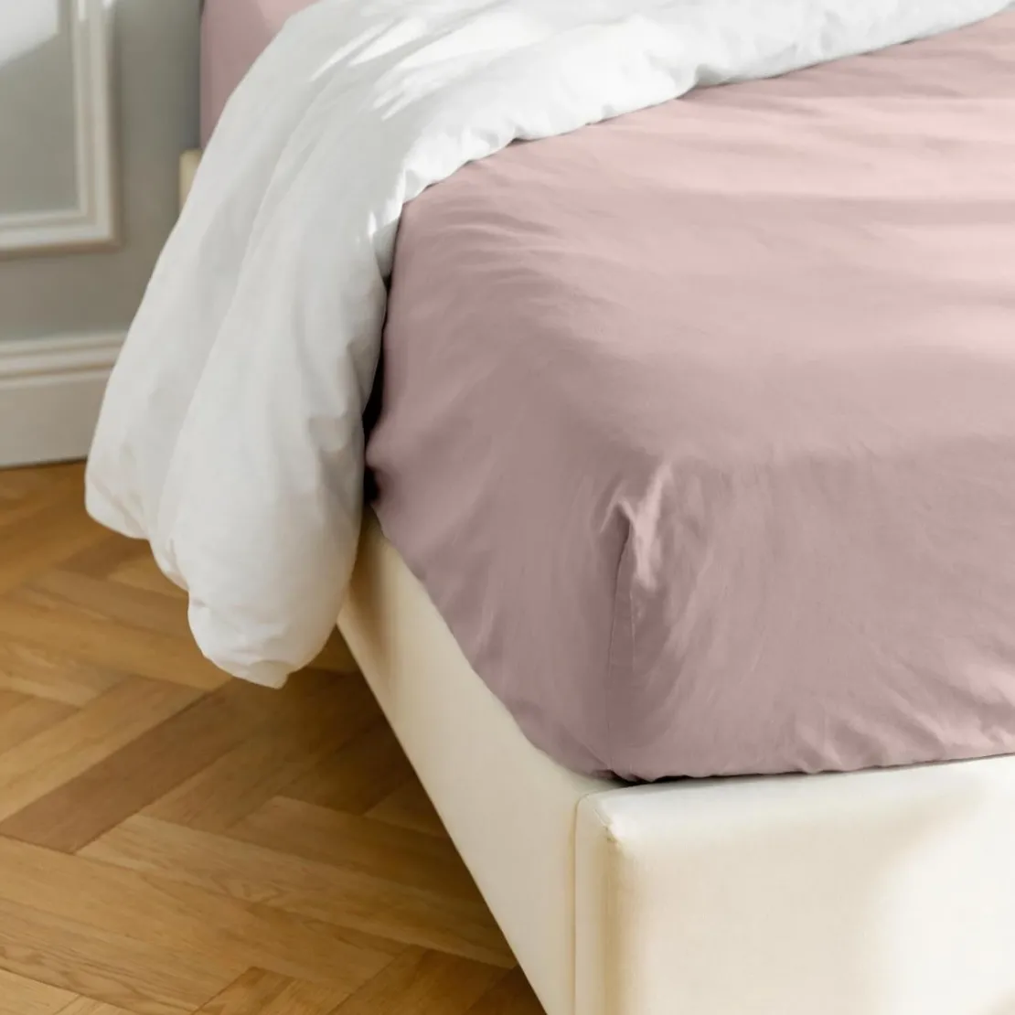 3S. x TertioDrap-housse coton - Beige - Rosé