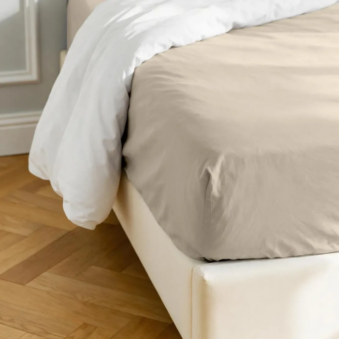 3S. x TertioDrap-housse coton - Beige - Ecru