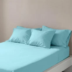 3S. x TertioDrap-housse coton - Bleu - Lagon