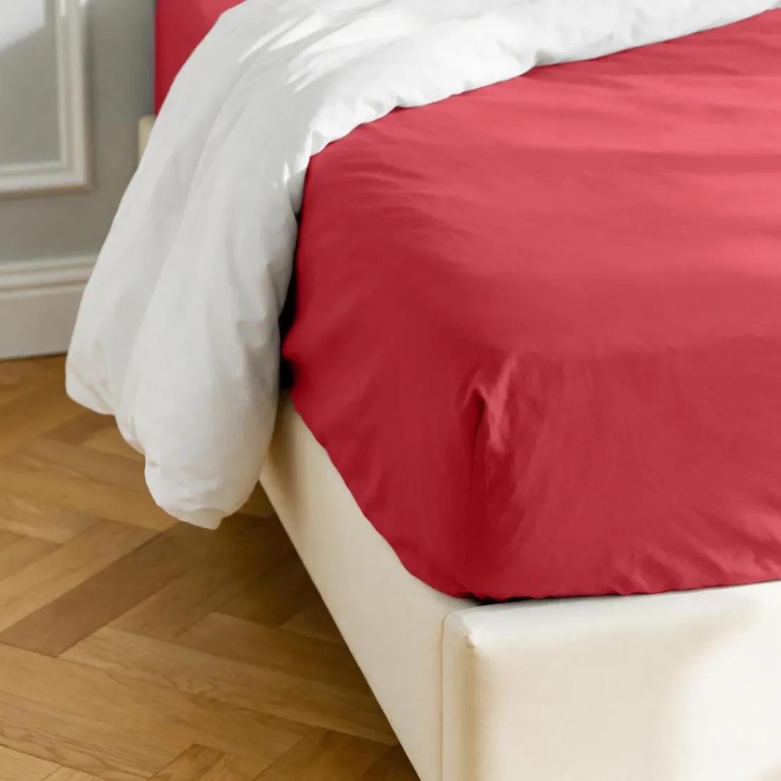 3S. x TertioDrap housse coton - Rouge - Carmin