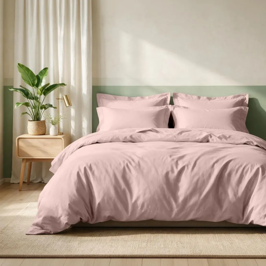 3S. x TertioDrap housse coton - Rose - Blush