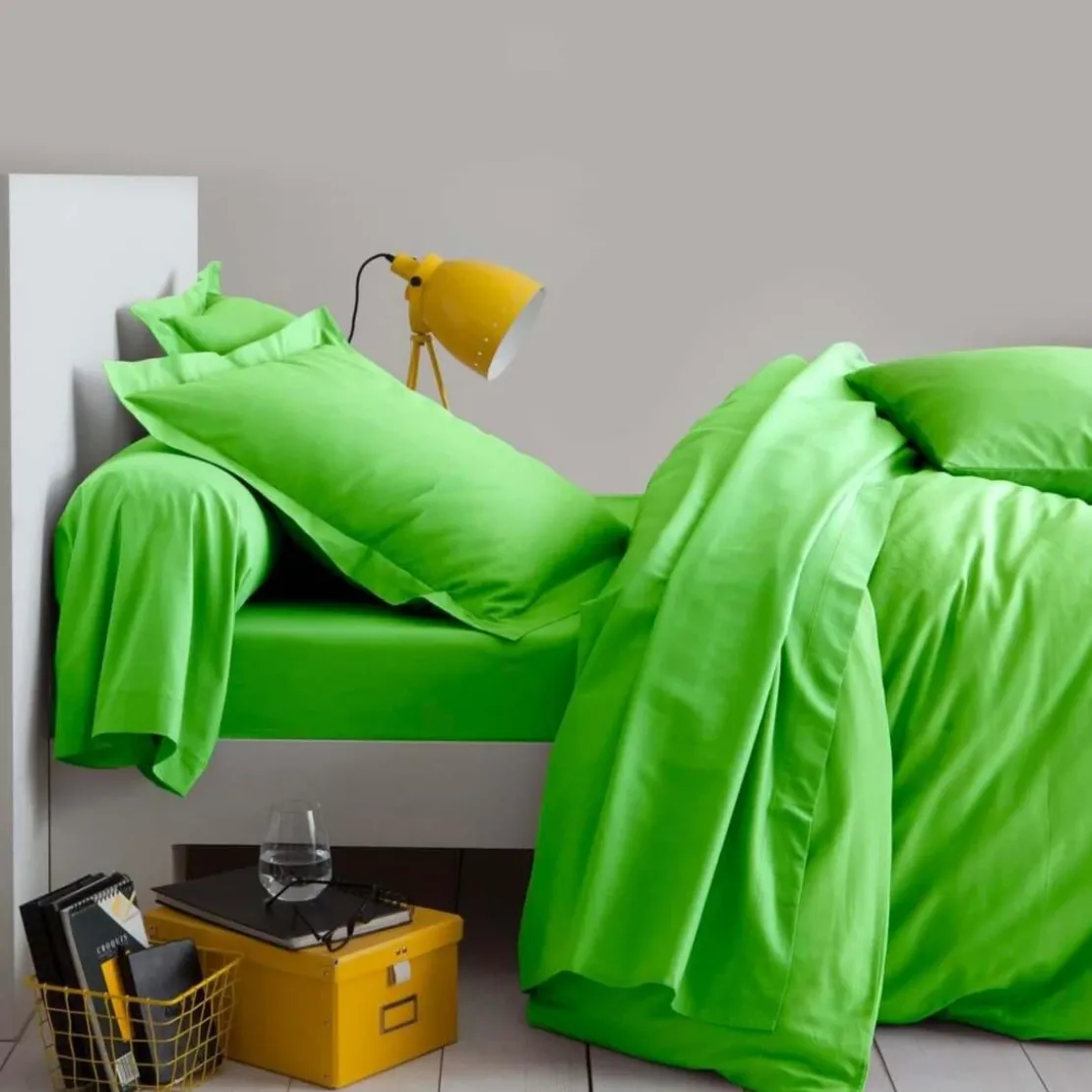 3S. x TertioDrap-housse coton Sanitized® TERTIO® - vert anis