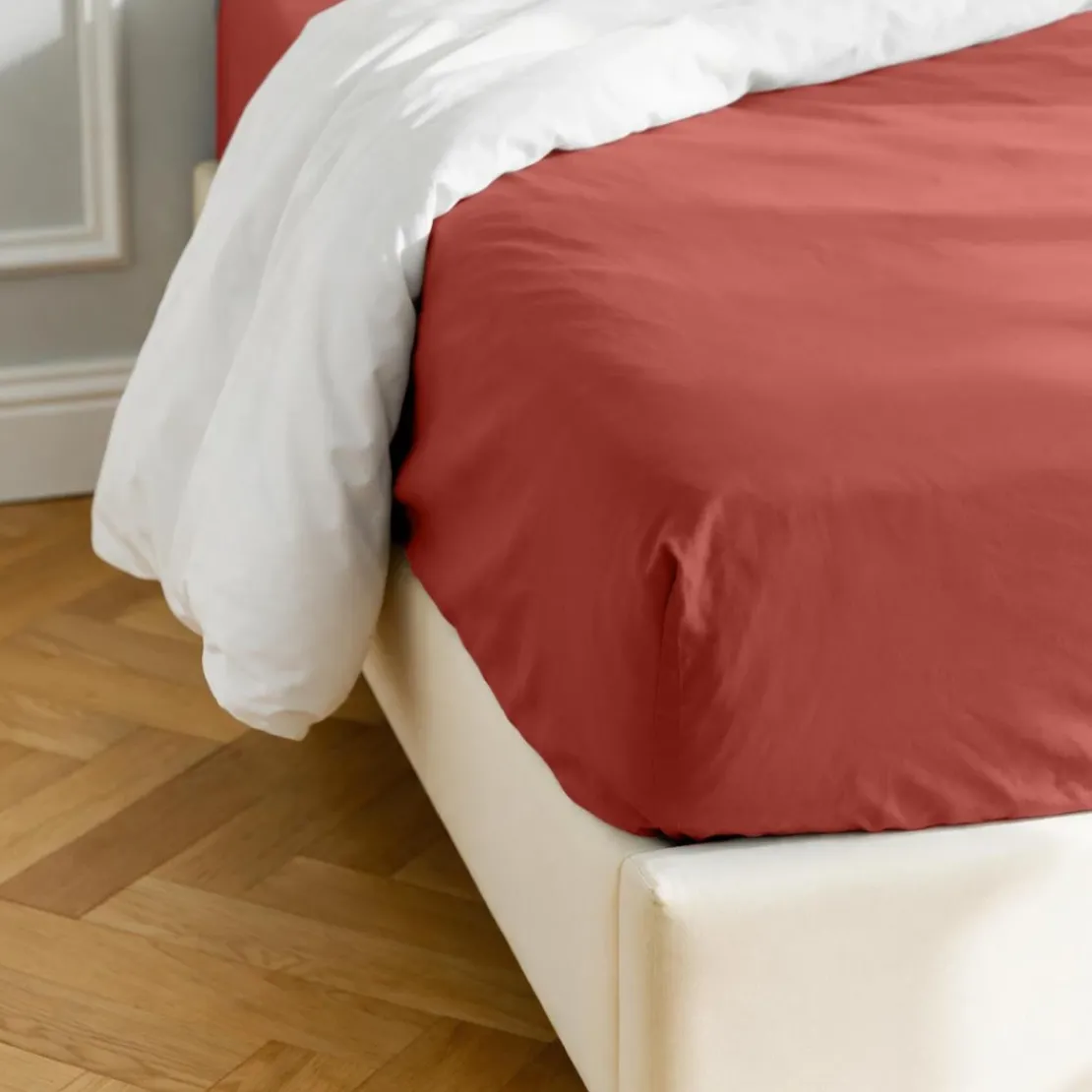 3S. x TertioDrap-housse coton - Terracotta