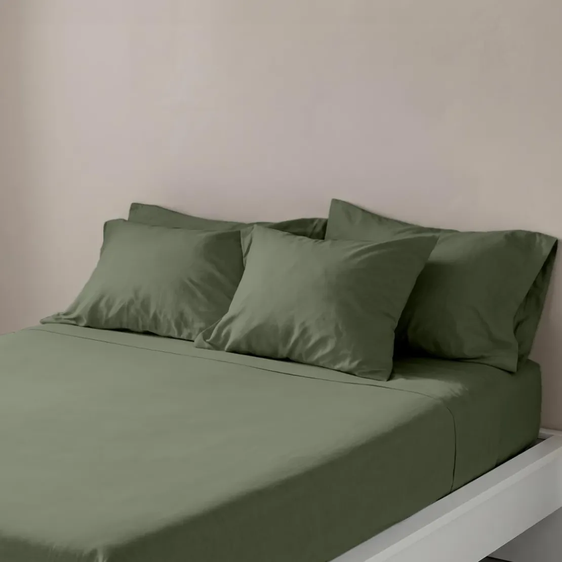 3S. x TertioDrap-housse coton - Vert - Lichen