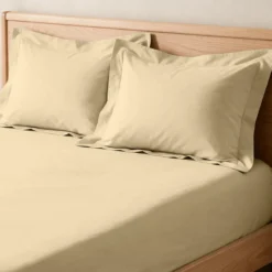 3S. x TertioDrap Housse Grand Bonnet Percale De Coton - Beige - Ficelle