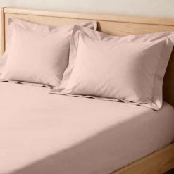3S. x TertioDrap housse grand bonnet Percale de coton - Beige - Rosé