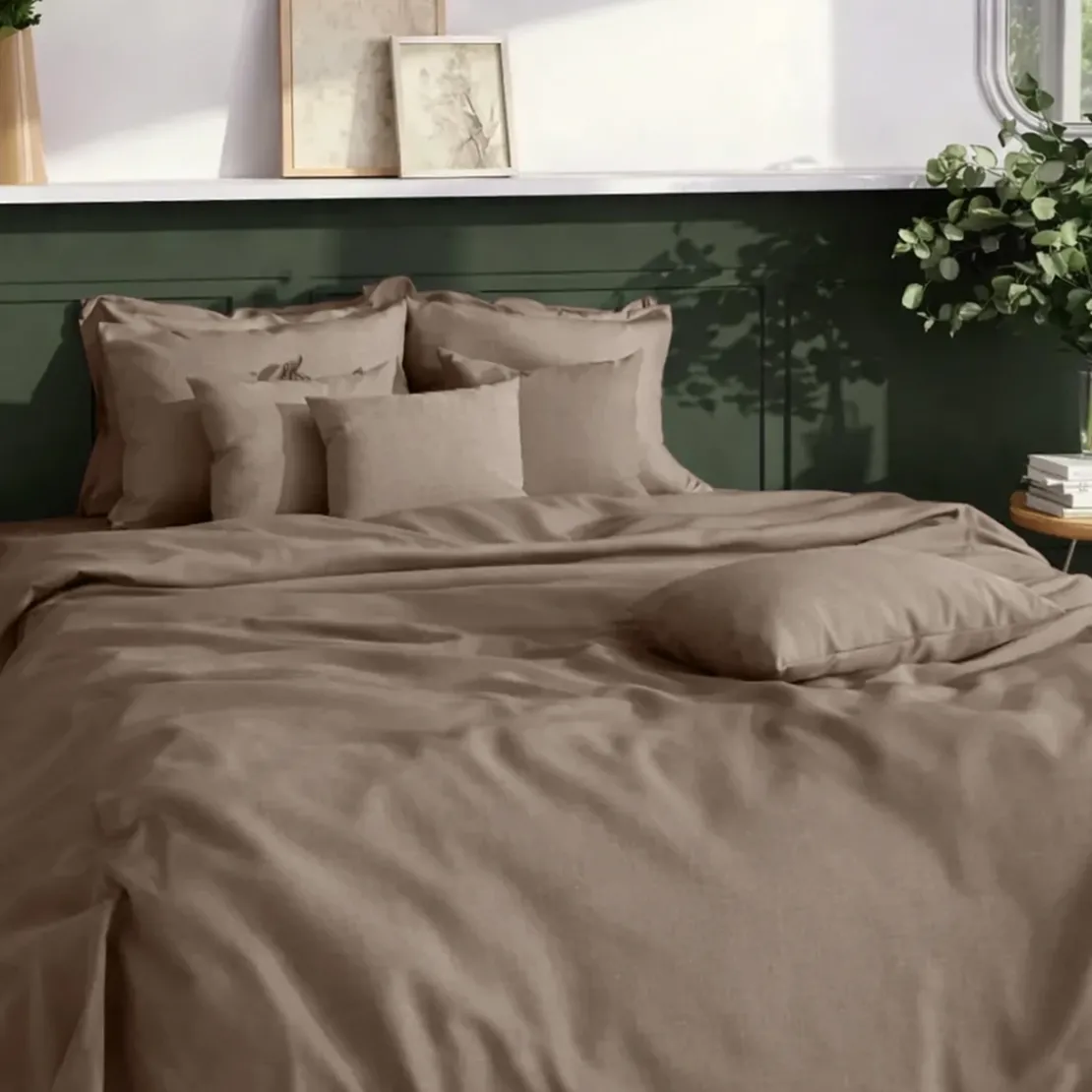 3S. x TertioDrap-housse grand bonnet polycoton - Taupe