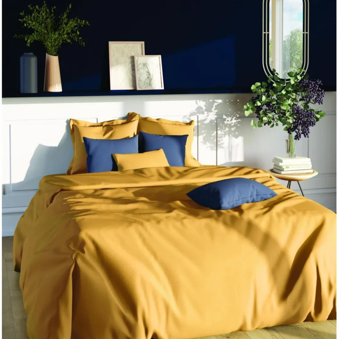 3S. x TertioDrap-housse grand bonnet polycoton Jaune