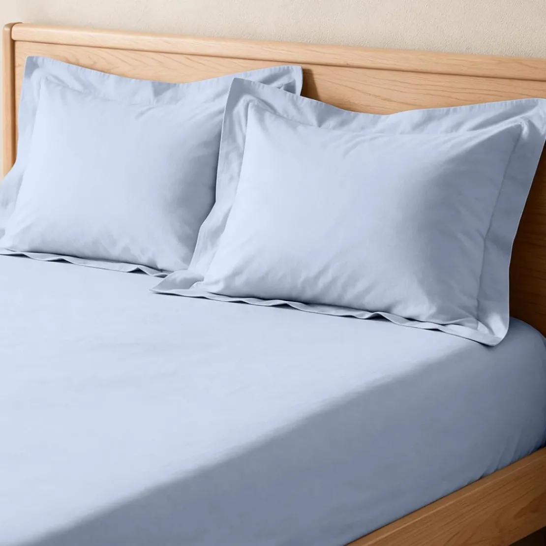 3S. x TertioDrap Housse Grand Bonnet Percale De Coton - Bleu - Ciel