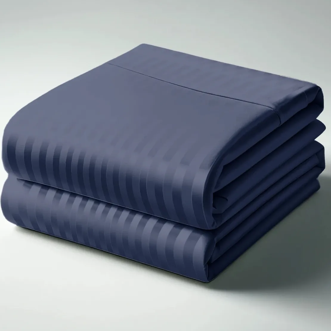 3S. x TertioDrap Housse Grand Bonnet XL Satin De Coton rayé - Bleu - Indigo
