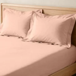 3S. x TertioDrap-housse grand bonnet XL percale de coton - Rose - Blossom