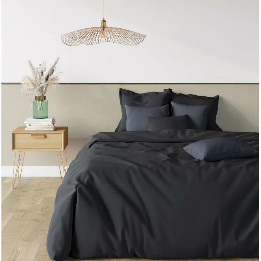 3S. x TertioDrap-housse grand bonnet XL polycoton - Noir