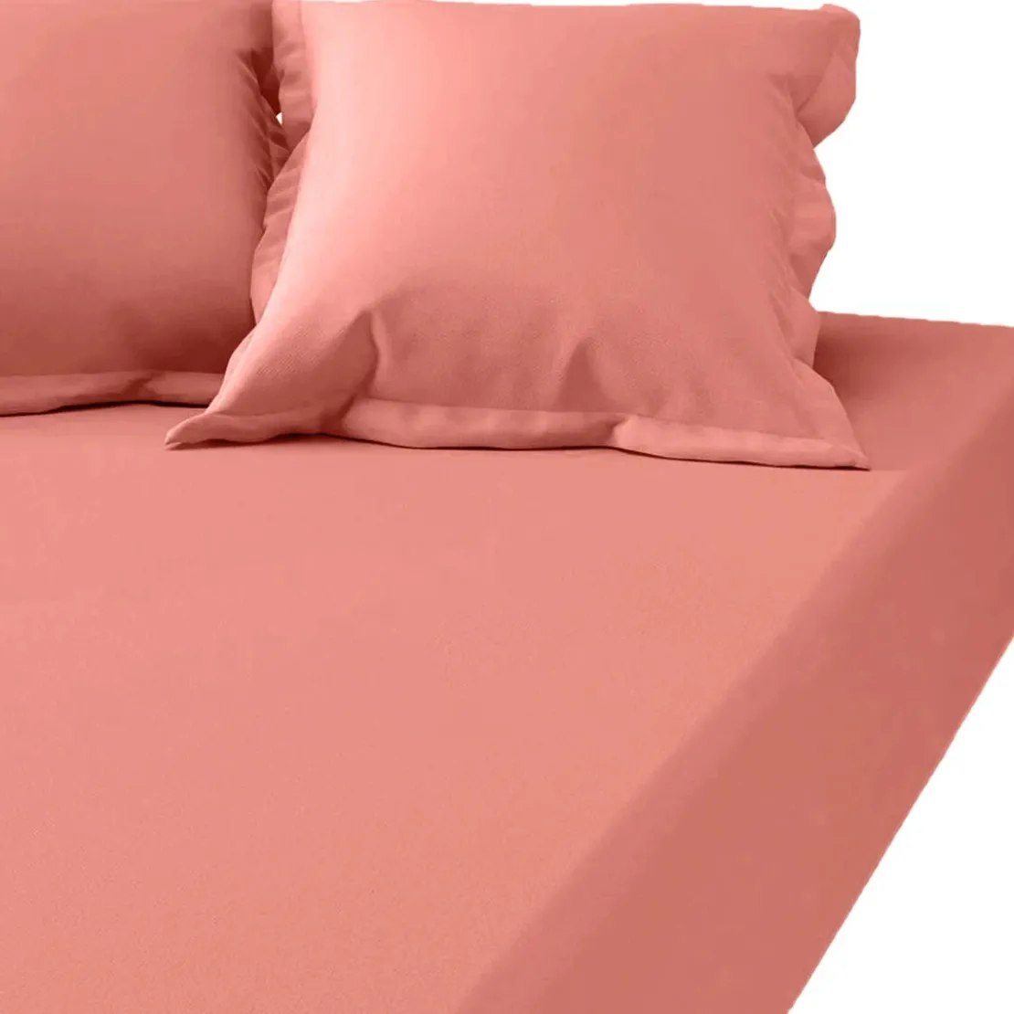 3S. x TertioDrap-housse grand bonnet polycoton - Pêche