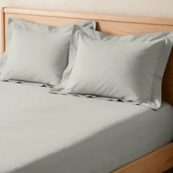 3S. x TertioDrap Housse Grand Bonnet Percale De Coton - Gris Perle