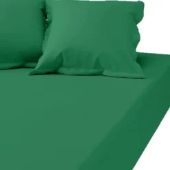 3S. x TertioDrap-housse grand bonnet polycoton - Vert - Eucalyptus
