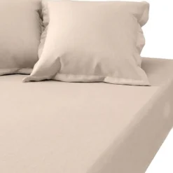 3S. x TertioDrap-housse grand bonnet XL polycoton - Beige - Ficelle