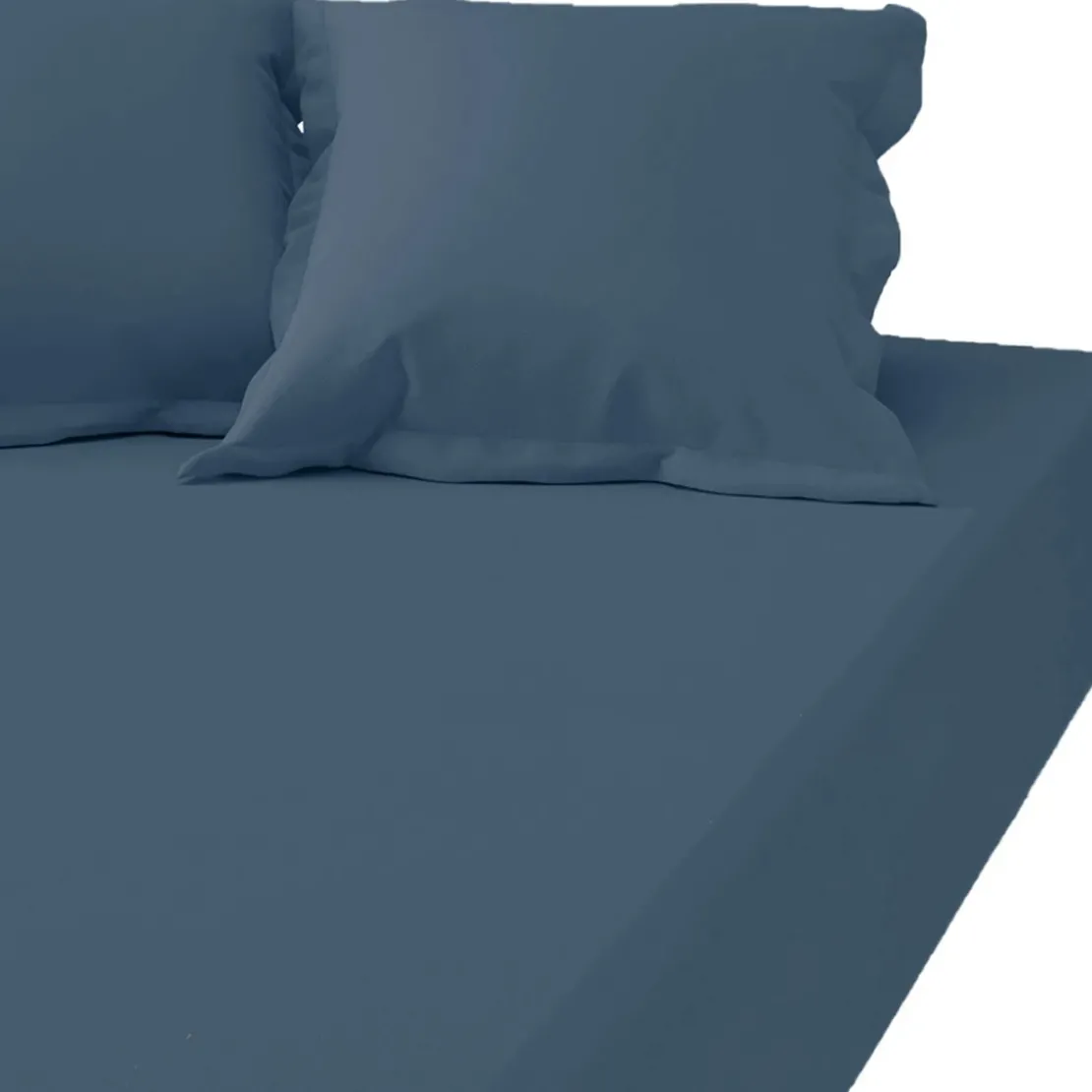 3S. x TertioDrap-housse grand bonnet XL satin de Coton uni - Bleu - Indigo