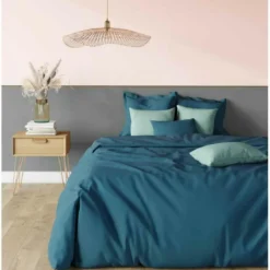 3S. x TertioDrap-housse grand bonnet XL polycoton - Bleu - Canard