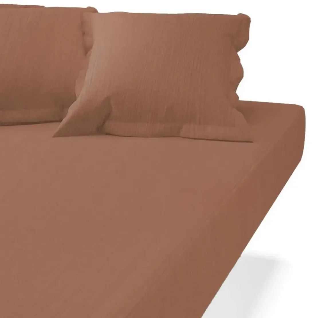3S. x TertioDrap housse grand bonnet Gaze de coton - Rouille