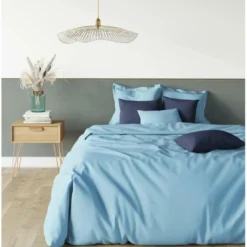 3S. x TertioDrap-housse grand bonnet XL polycoton - Bleu - Lagon
