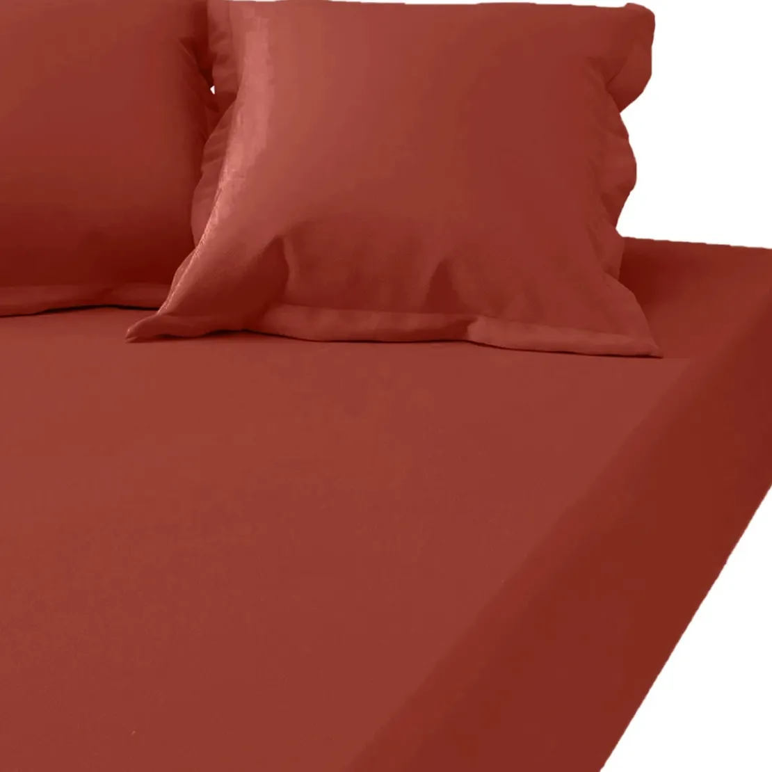 3S. x TertioDrap-housse grand bonnet polycoton - Terracotta