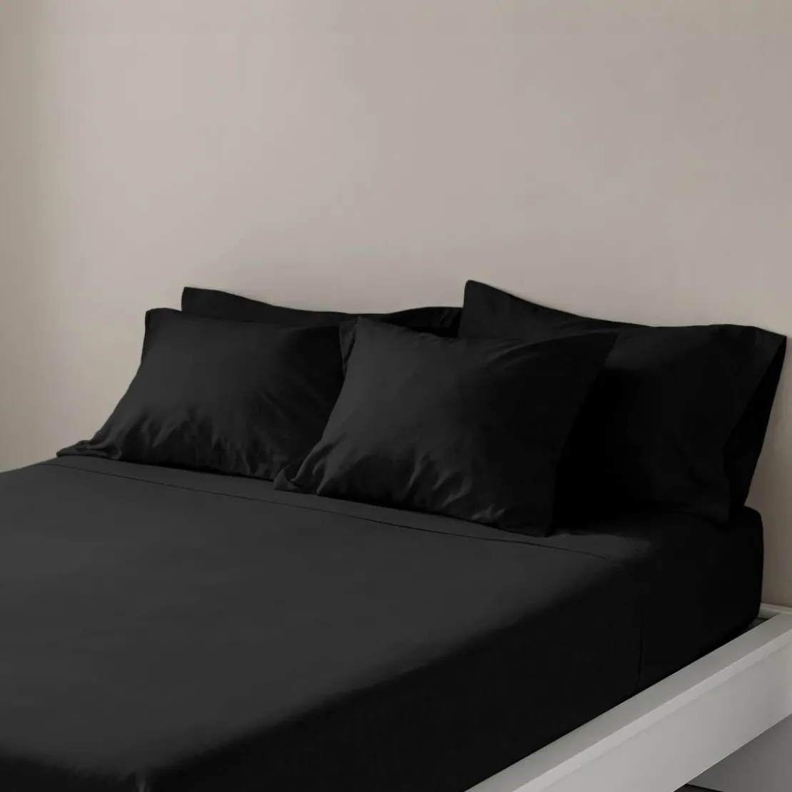 3S. x TertioDrap-housse percale de coton - Noir