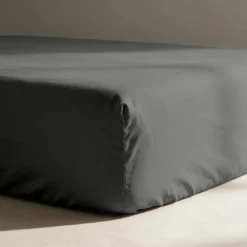3S. x TertioDrap-housse percale de coton - Gris - Anthracite