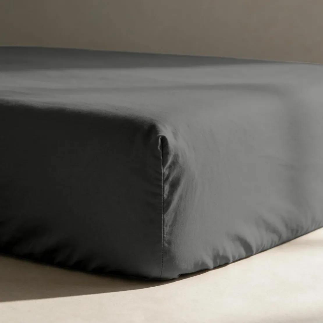3S. x TertioDrap-housse percale de coton - Gris - Anthracite