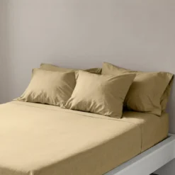 3S. x TertioDrap-housse percale de coton - Beige - Ficelle