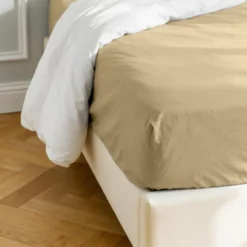 3S. x TertioDrap-housse percale de coton - Beige - Ficelle