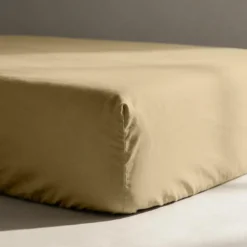 3S. x TertioDrap-housse percale de coton - Beige - Ficelle