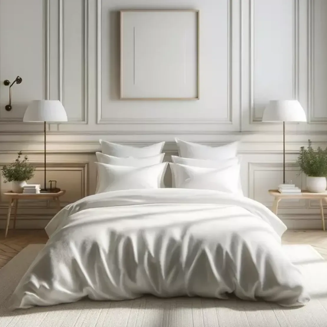 3S. x TertioDrap-housse percale de coton - Blanc
