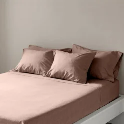 3S. x TertioDrap-housse Percale De Coton - Beige - Rosé